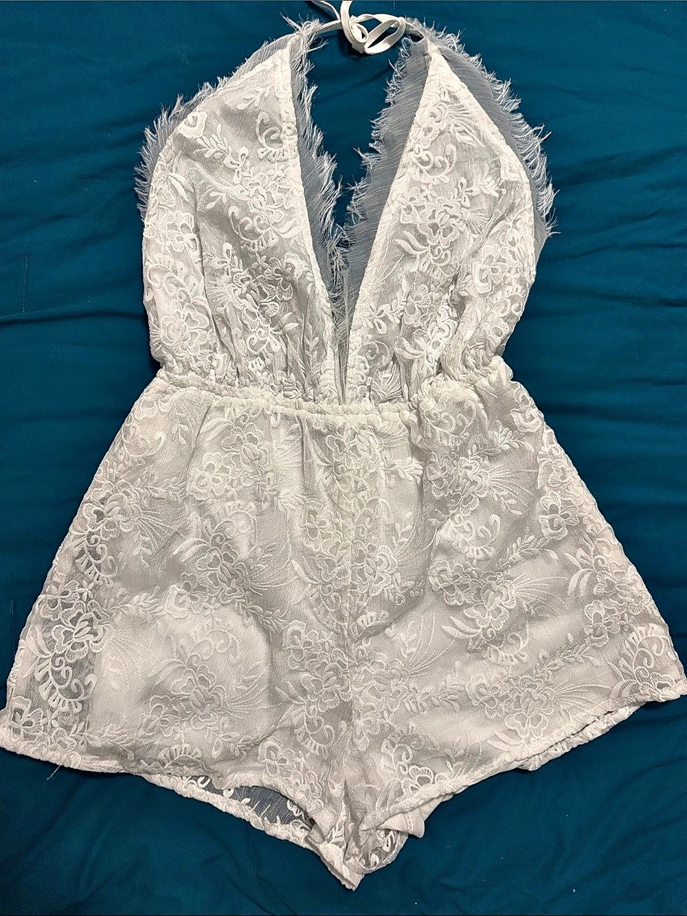 KENDALL & KYLIE White Floral Lace Romper Size XS